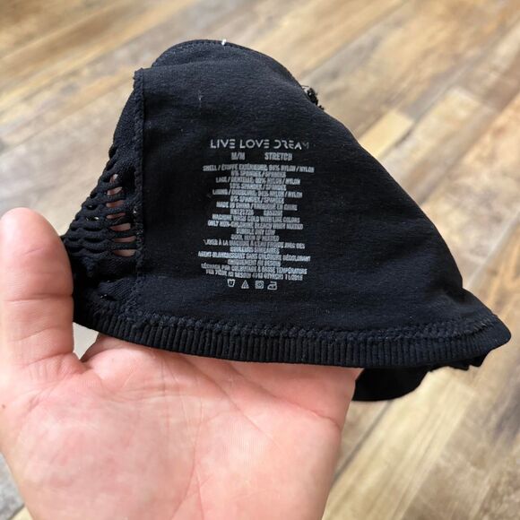 BOUTIQUE Lace Intimates Medium Women's Neutral Everyday Minimal Black Crop-top - Picture 3 of 3